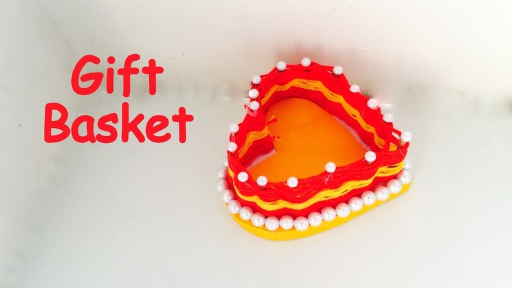 DIY - How to make HEART GIFT BASKET? paper craft. Best gift ideas. best out of waste.