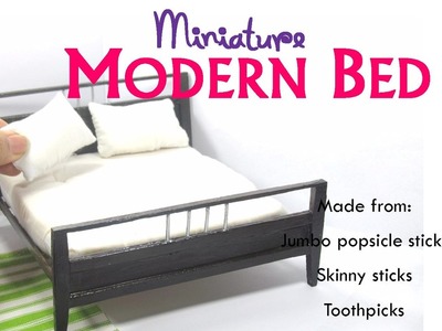 DIY Modern Contemporary Bed Dollhouse Miniature Furniture Tutorial