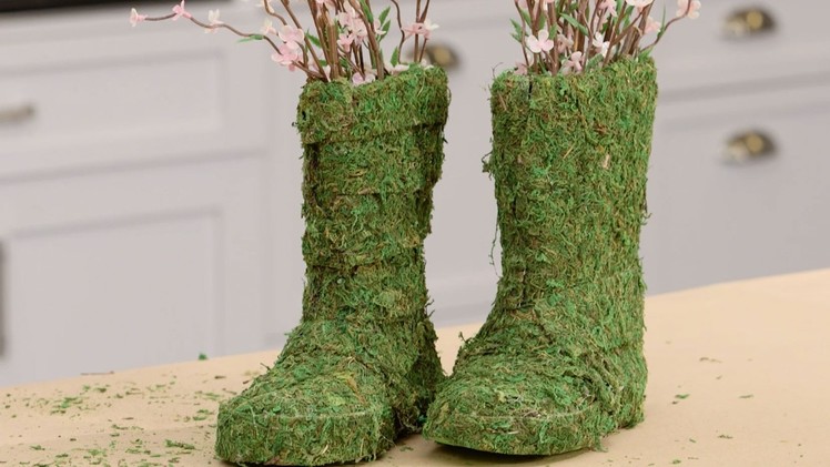 DIY Moss-Covered Rain Boots Decor | Southern Living