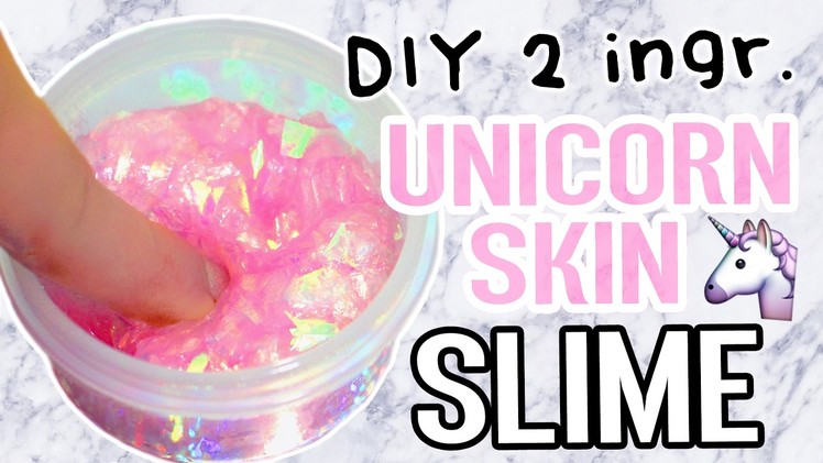 DIY Unicorn Skin SLIME! 2 Simple Ingredients Slime! Trying ASMR! NO Borax.Contact liquid.Detergent