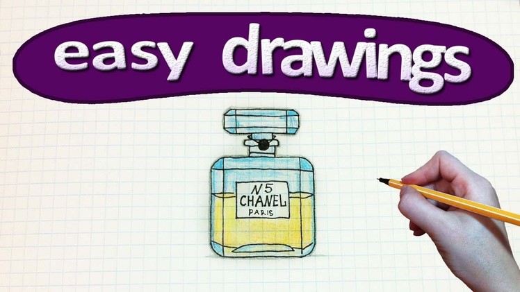 Easy drawings #243 Drawing a Chanel Perfume Bottle. drawings for beginners