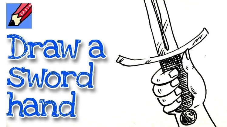 How to draw a Hand Holding a Sword Real Easy for kids and beginners