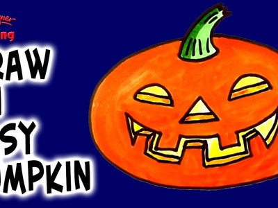How to draw a Pumpkin Really Easy for kids and beginners