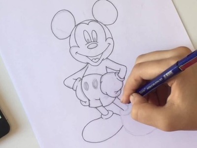 How to draw Mickey mouse easy (For beginners)