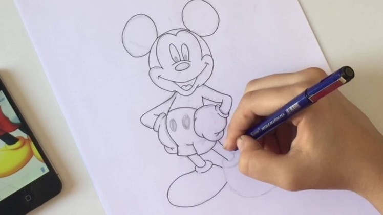 How to draw Mickey mouse easy (For beginners)