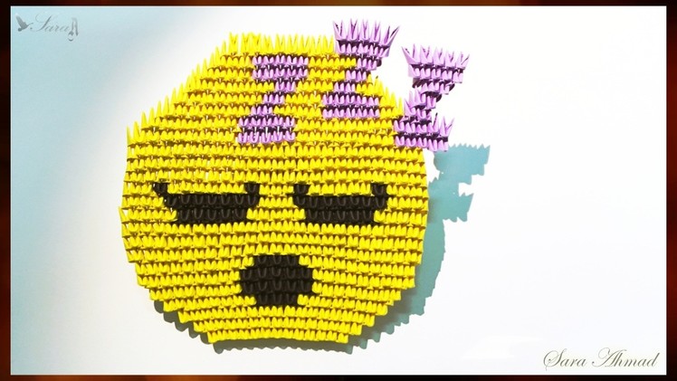 How to make 3d origami emoji - face 5