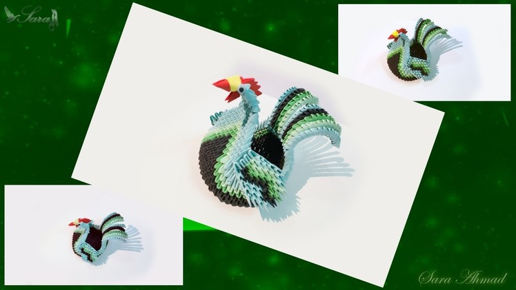 How to make 3d Origami rooster