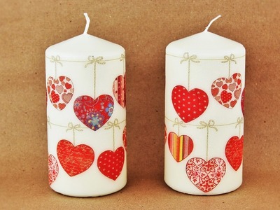 How to make a decoupage candles - Fast & Easy Tutorial - DIY