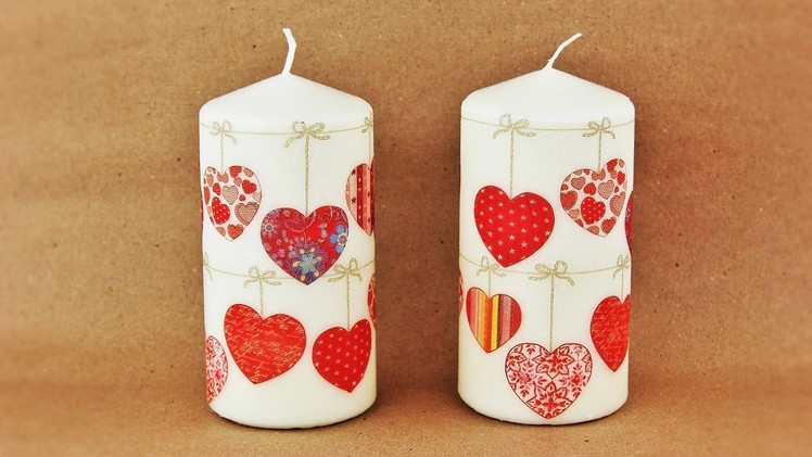 How to make a decoupage candles - Fast & Easy Tutorial - DIY