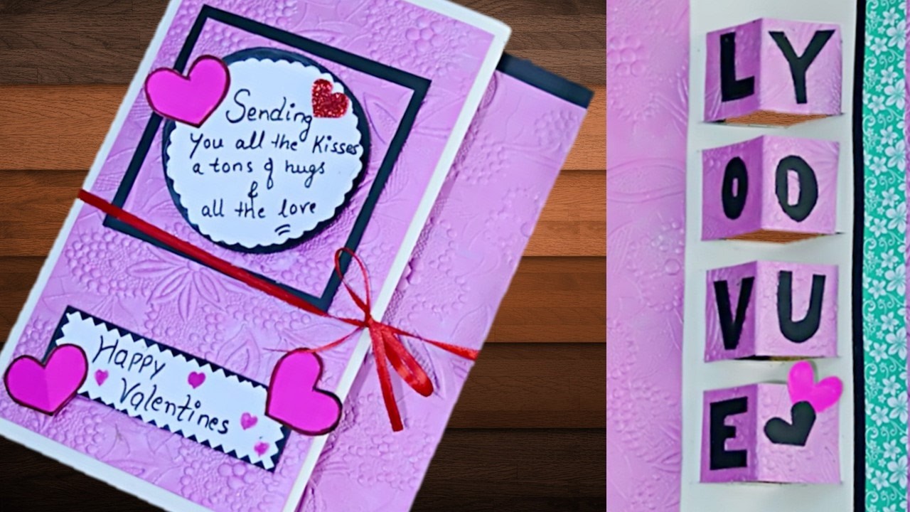 How to Make Trifold Popup Valentine card | Paper craft | Princy World