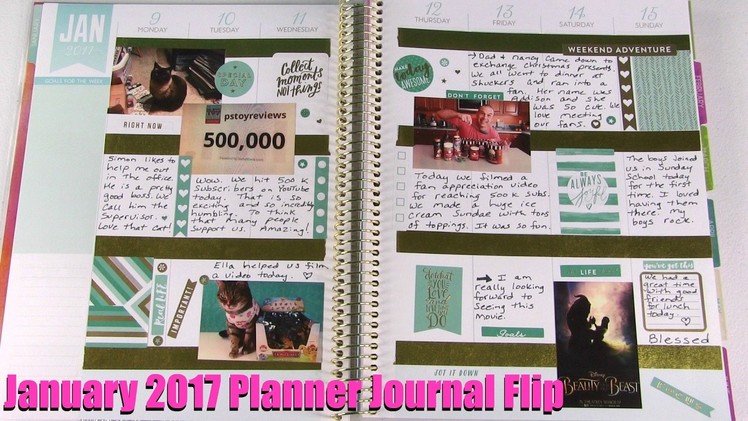 January 2017 Planner Journal Flip Thru Through PaulAndShannonsLife