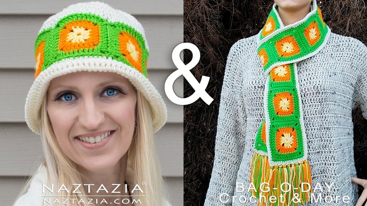 Learn How to Crochet Citrus Splash Hat - Granny Square Beanie - Collab with Bag O Day