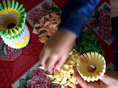 LyLy Cambodia || How to make origami jar ||  របៀបបត់ក្រដាសធ្វើថូផ្កា