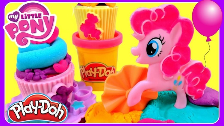 My Little Pony Pinkie Pie Cupcake Party PLAY DOH! MLP DIY Play Dough Cupcakes Maker!  Baking Play Do