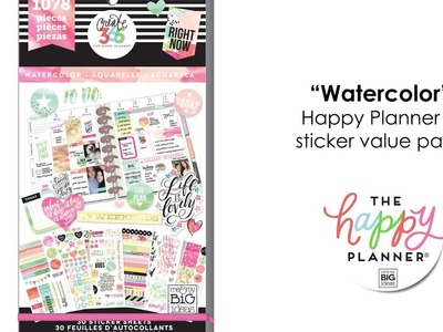 Value Pack Stickers - Watercolor - Happy Planner® Preview