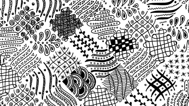 Zentangle for Beginners ~ 15 Easy Zentangle Patterns ( Full Page ) | Karthika Loves DIY