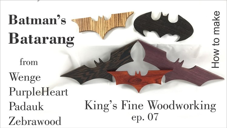 07 How to Make Batman's Batarang from Wenge Padauk PurpleHeart & Zebrawood