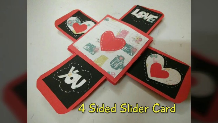 4 Sided Slider Card For Valentine's Day | How To | Craftlas