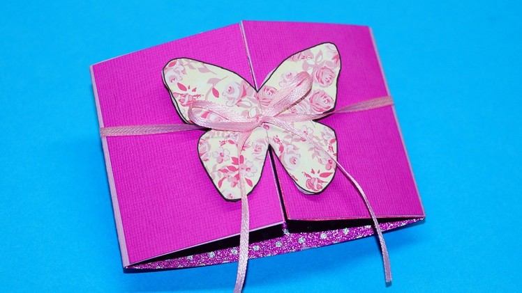 Butterfly card - learn how to make this butterfly paper crafts. Greeting card making. Julia DIY