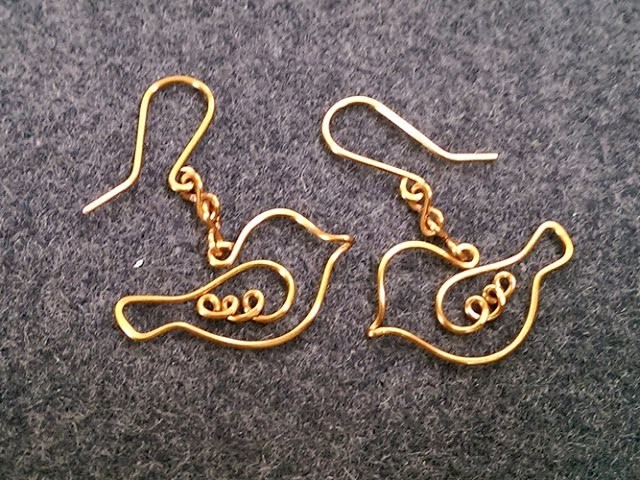 Couple bird earring - How to make wire jewelery 200