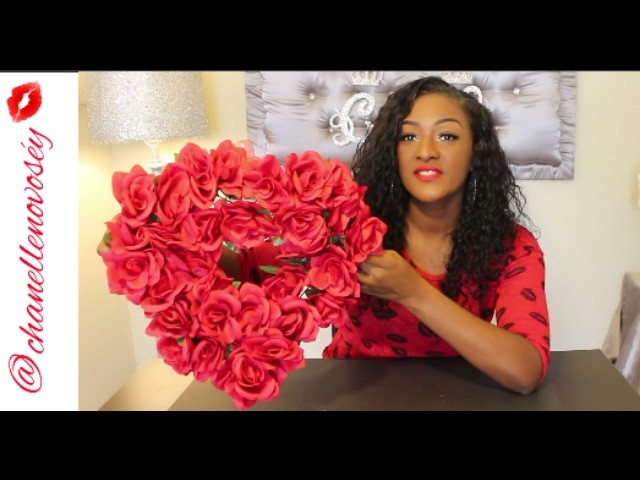DIY Dollar Tree  Rose Heart Shaped Wreath || Red Rose Floral Design || Valentine's Day