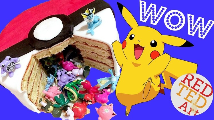 DIY Pokemon Cake - for BEGINNERS - Pokemon Pinata Cake - How to Make a DIY Pokeball Cake