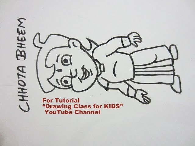 How to Draw- Cute CHHOTA BHEEM Cartoon Step by Step Tutorial for Kids
