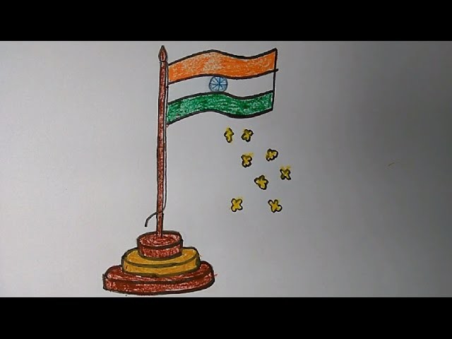 How to draw Indian Flag step by step very easily for kids