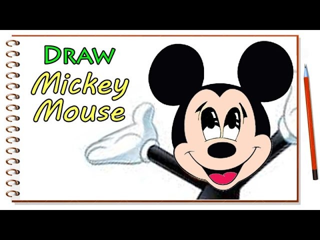 How to Draw Mickey Mouse Face - Walt Disney Characters Drawing