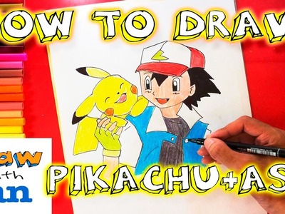 How to Draw Pikachu and Ash Together