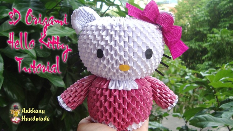 HOW TO MAKE 3D ORIGAMI HELLO KITTY | DIY PAPER HELLO KITTY TUTORIAL