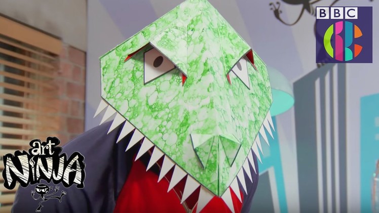 How to make a dinosaur mask | CBBC