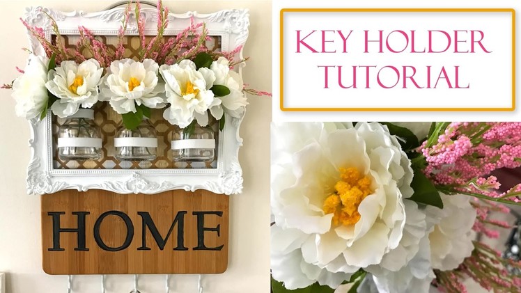 How to Make a Key Holder | Framed Floral Vase Plaque