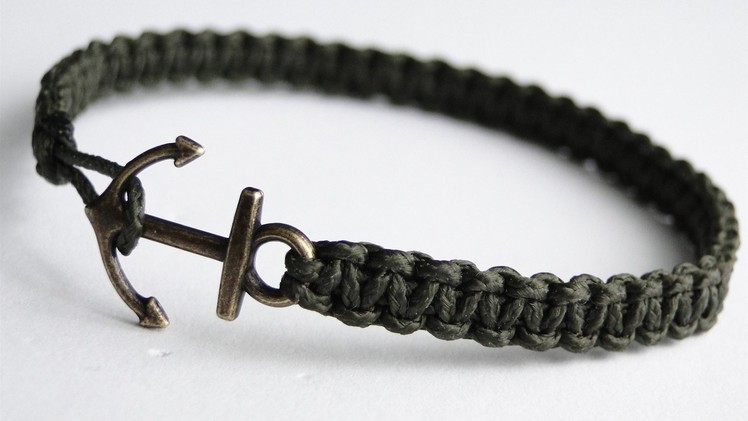 How to Make a Simple Micro Cord Anchor Charm Bracelet- Paracord.Macrame.Friendship