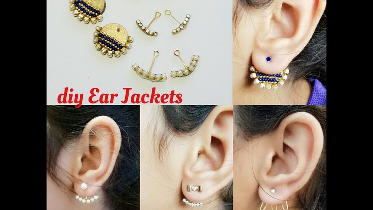 How To Make Back Stud Earrings|Double sided Ear studs|Ear cuff