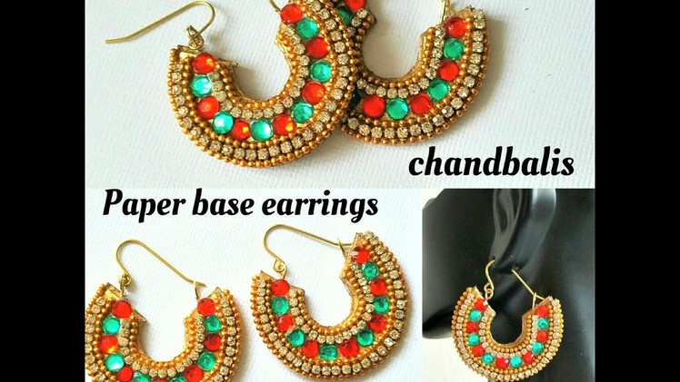 How To Make Chandbali Earrings||Made out of paper|Chandbali Earrings (Tutorial)