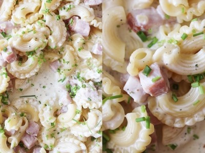 How To Make Creamy Pasta With Smoked Ham And Italian Seasoning - By One Kitchen Episode 726