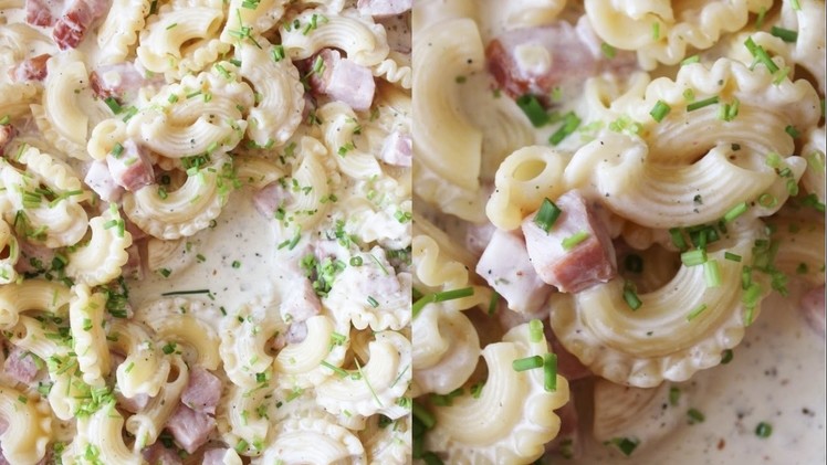 How To Make Creamy Pasta With Smoked Ham And Italian Seasoning - By One Kitchen Episode 726