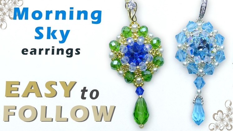 How to make earrings with Swarovski elements . Beading design