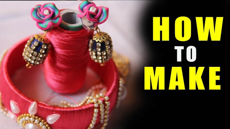 How to Make Earrings with Silk Thread and Ball Chain  | Latest  earrings with thread  | Zooltv