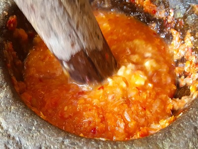 How To Make Popular Spicy Dipping Sauce - Country Food In My Village