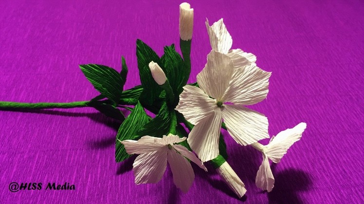 How to make pretty sadabahar crepe paper flower easy.DIY origami paper flower folding tutorials