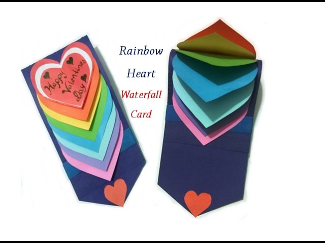 How to make Waterfall card. Cascade card || Waterfall card tutorial || Valentine card || Craftastic