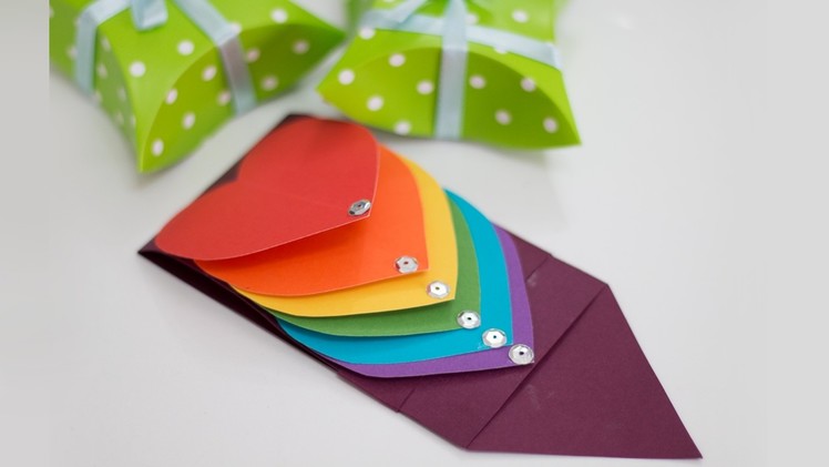 How to Make Waterfall Card - Rainbow Heart