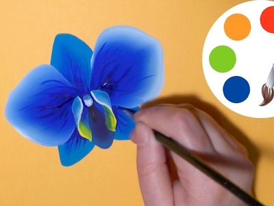 How to paint The Blue Orchid, paint a flower, irishkalia