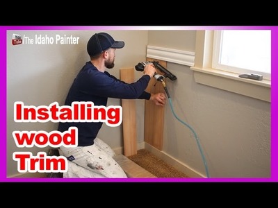 Installing Wood Trim.  How to install bead board wainscoting & chair rail.