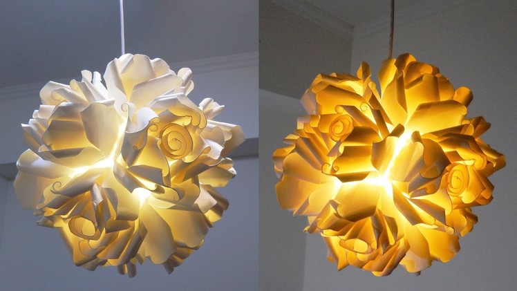 Paper cup rose pendant DIY - how to make a hanging light from paper cups - EzyCraft