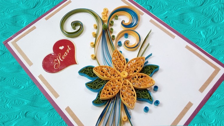 ✅paper quilling greeting card for valentine's day card