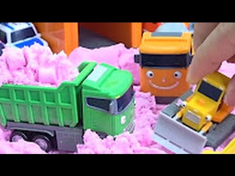 Tayo the Little Bus in Color Sand & Tools toy. How to Make Sand Learn Colors