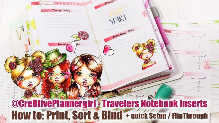 Travelers Notebook Inserts: How to print, sort & bind + Setup of my Colorcrush Travelers Notebook